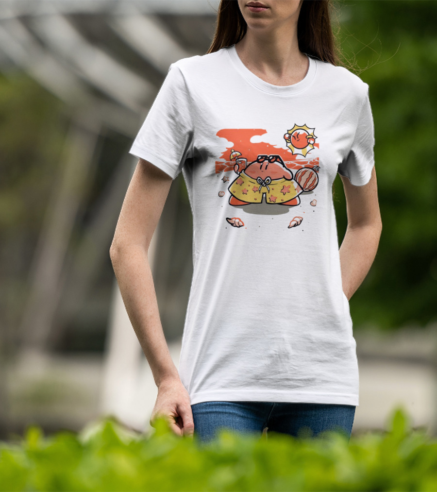 Summer Vibes Hanshumon Cute Beach Character With Sunglasses And Beach Ball T-Shirt