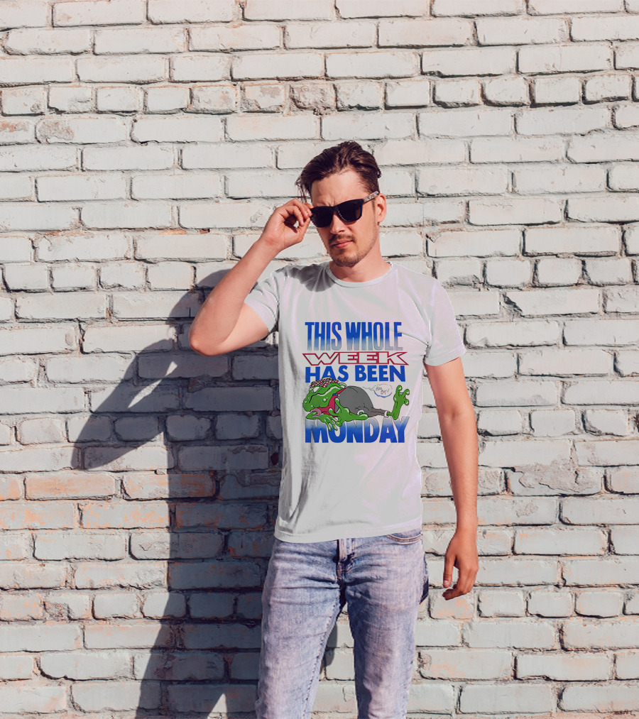 This Whole Week Has Been Monday Toad Cartoon Tired Frog T-Shirt