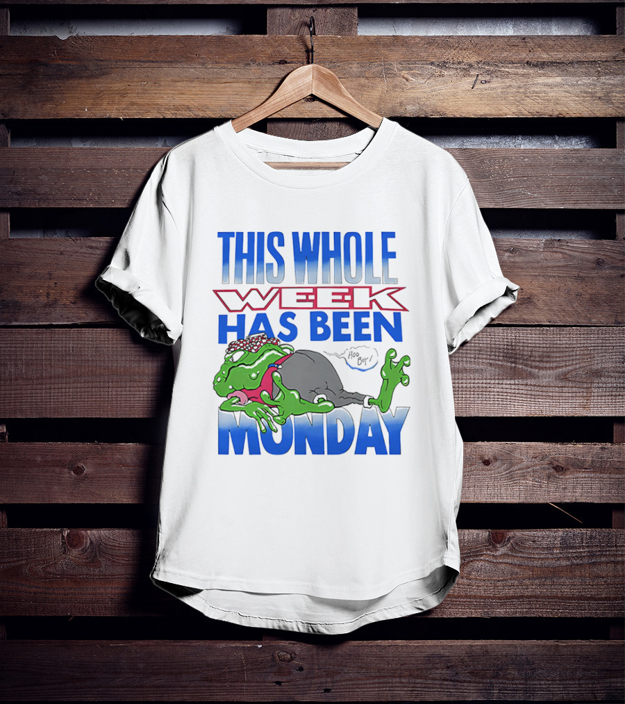 This Whole Week Has Been Monday Toad Cartoon Tired Frog T-Shirt