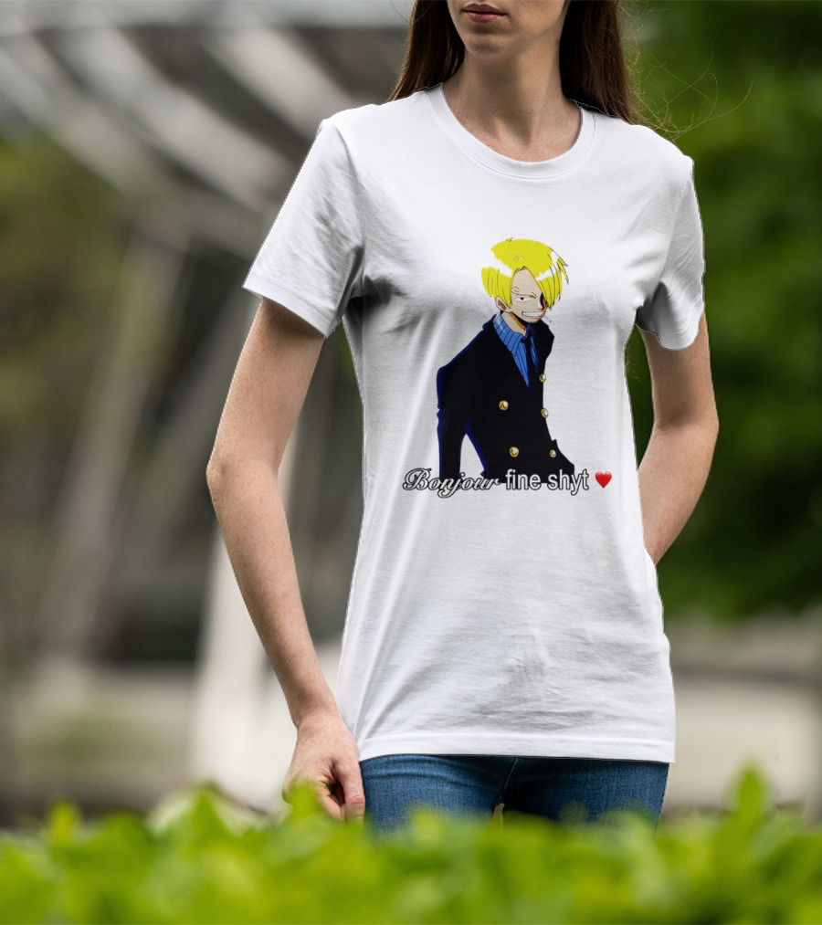 Vinsmoke Sanji Bonjour Fine Shyt Cartoon Character Heart Icon T-Shirt