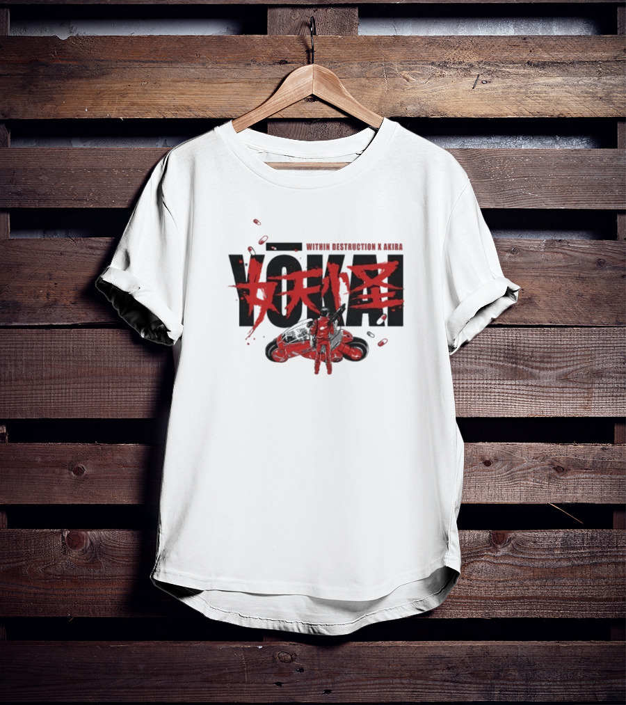 Within Destruction Akira Yokai Kanji And Motorcycle Scene T-Shirt
