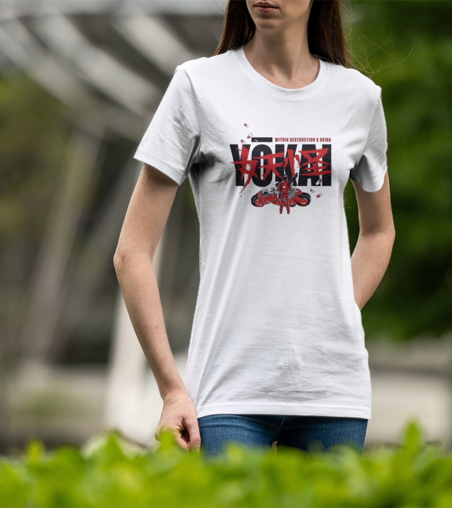 Within Destruction Akira Yokai Kanji And Motorcycle Scene T-Shirt