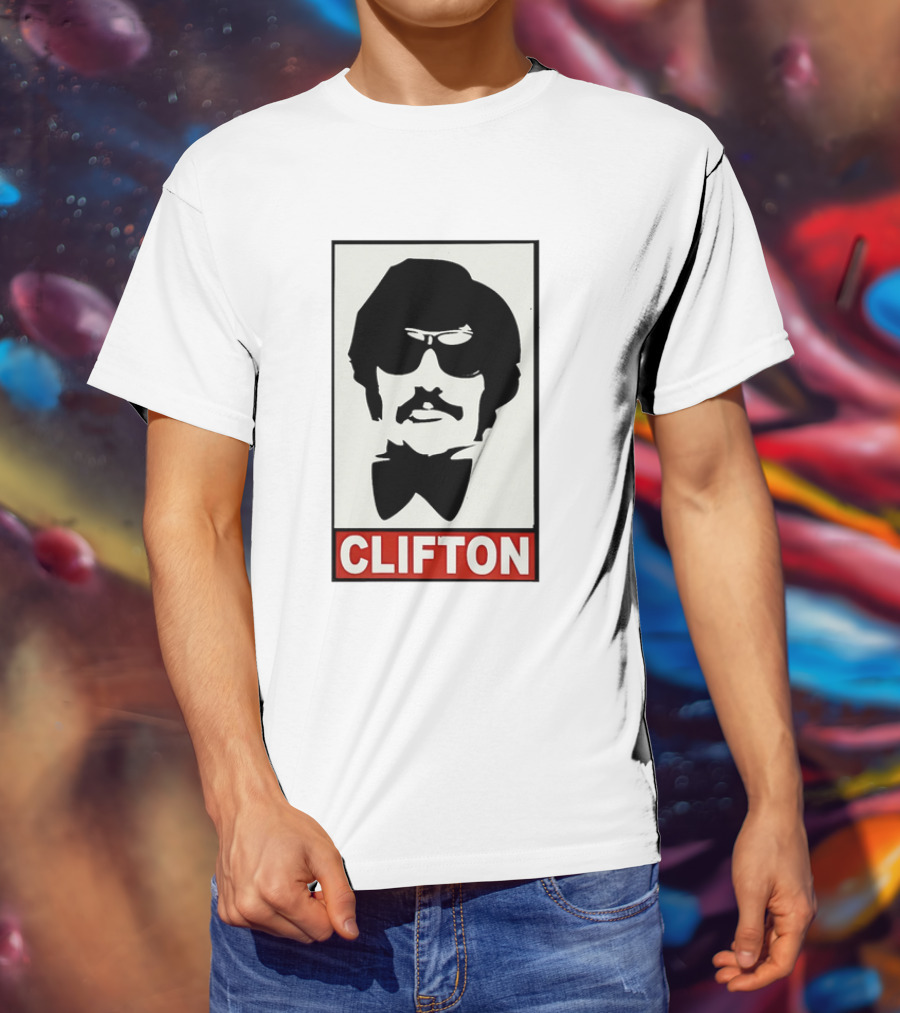 CLIFTON Sunglasses Moustache Red Box Style T-Shirt
