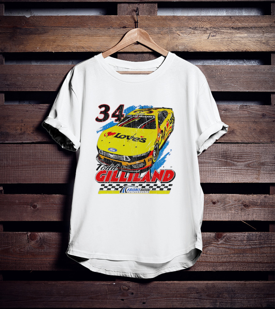 Todd Gilliland No. 34 Loves Ford Front Row Motorsports Racing T-Shirt