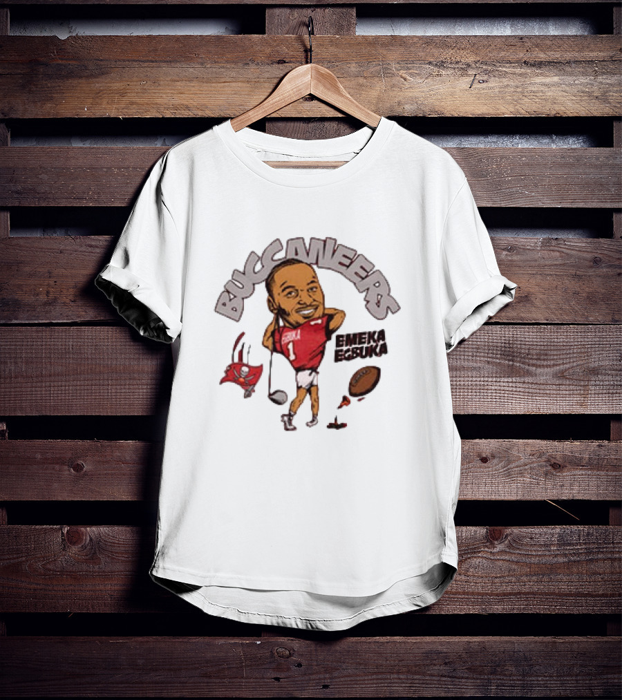 Tampa Bay Buccaneers Emeka Egbuka Football Cartoon Character Sports Fan Art T-Shirt