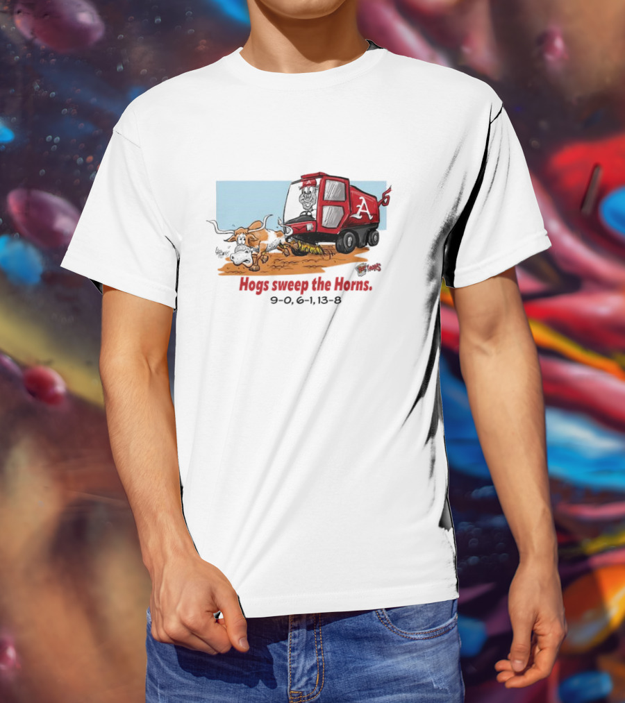 Hogs Sweep The Horns Texas Longhorns Vs. Arkansas Razorbacks T-Shirt