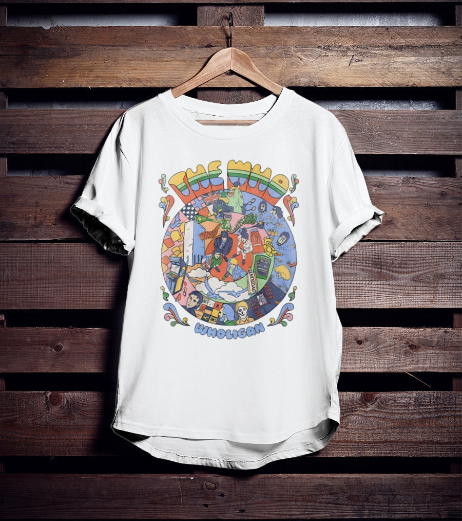 The Who Wholigan Retro Pop Art Psychedelic Collage T-Shirt