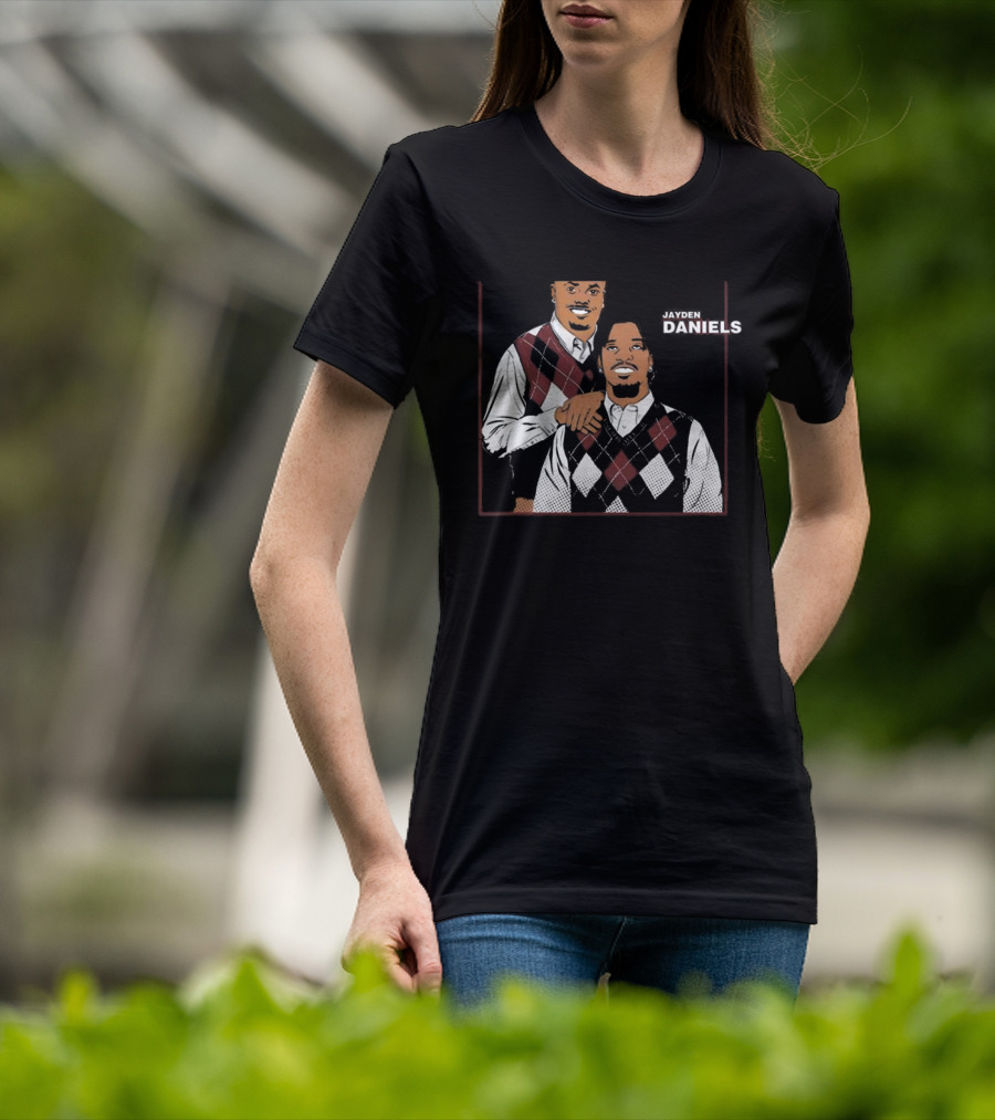 Jayden Daniels Terry Mclaurin Argyle Sweater Parody T-Shirt