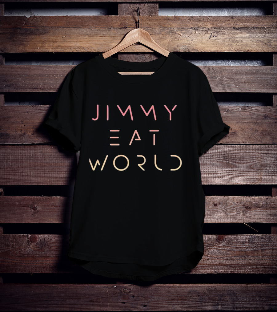 Jimmy Eat World Futuristic Neon Pink Orange Text T-Shirt