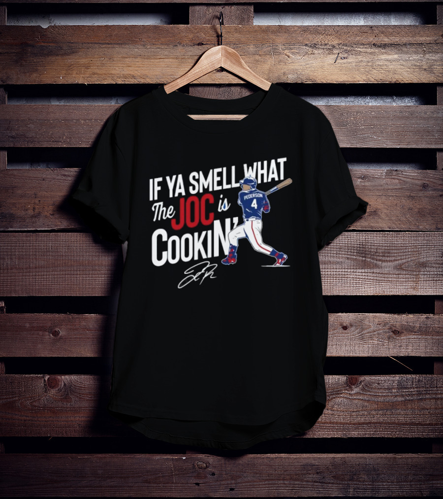 Joc Pederson If Ya Smell What The Joc Is Cookin Baseball Batting Stance T-Shirt