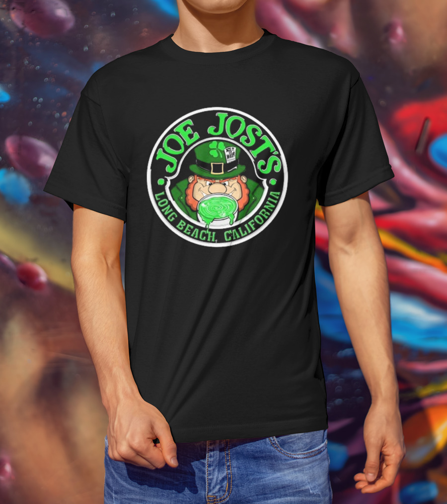 Joe Jost's Long Beach California Leprechaun Beer Circle T-Shirt