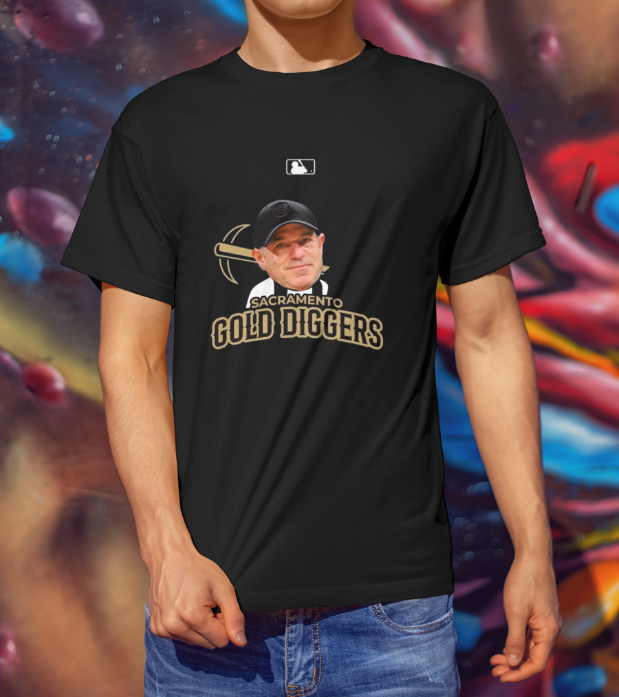 Sacramento Gold Diggers John Fisher MiLB Primary Alternate Baseball T-Shirt