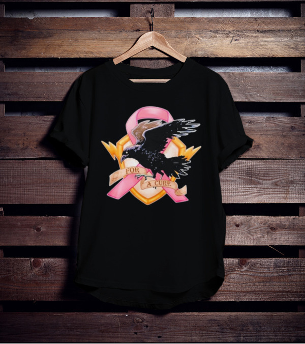 Jordan Crowe Breast Cancer Awareness Pink Ribbon Crow T-Shirt
