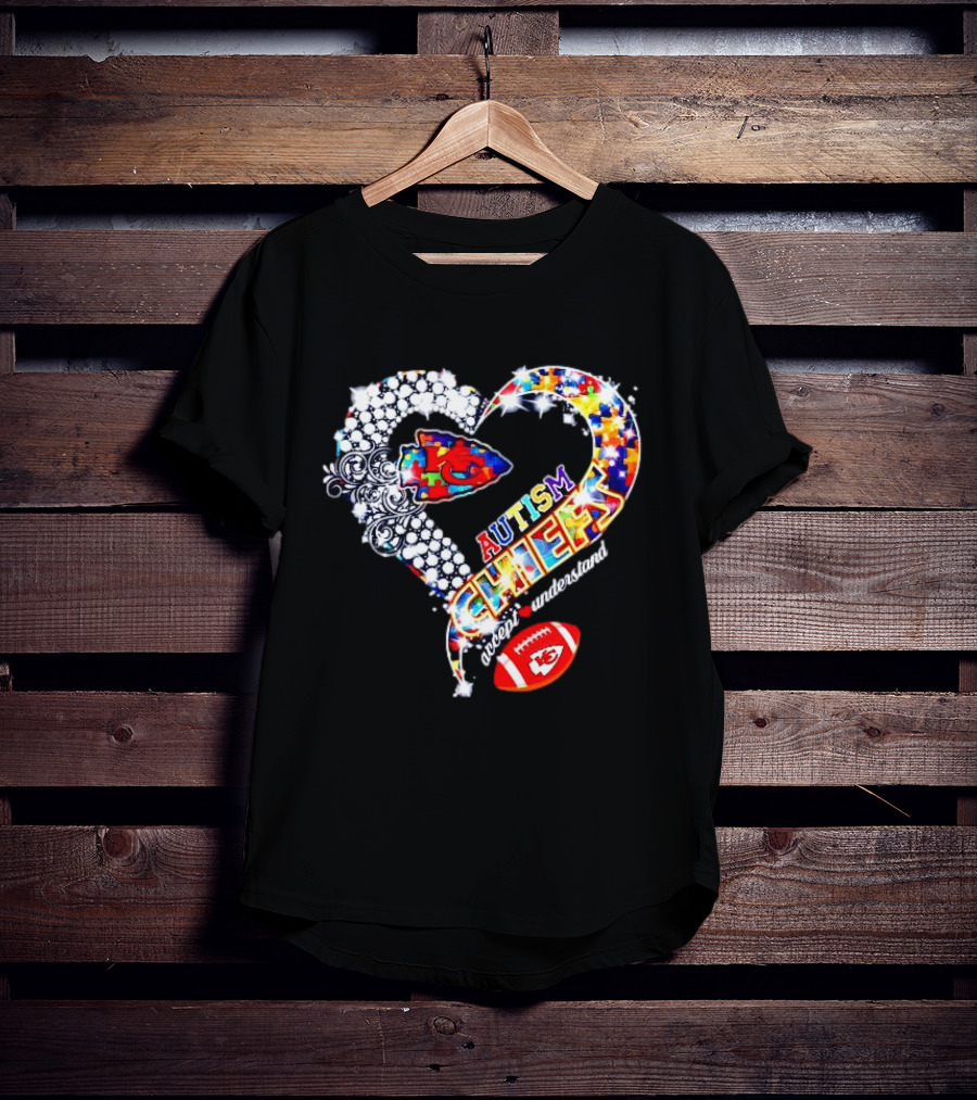Kansas City Chiefs Autism Heart Accept Understand Love T-Shirt