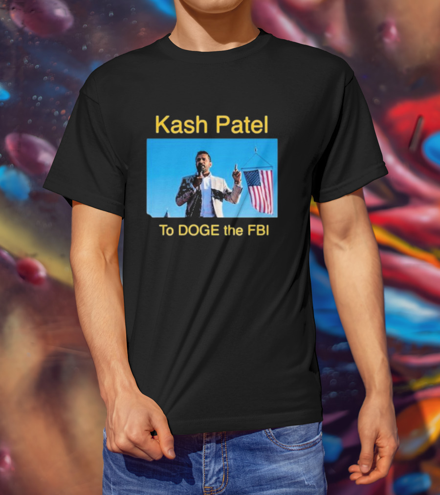 Kash Patel To DOGE The FBI American Flag Speech Scene T-Shirt
