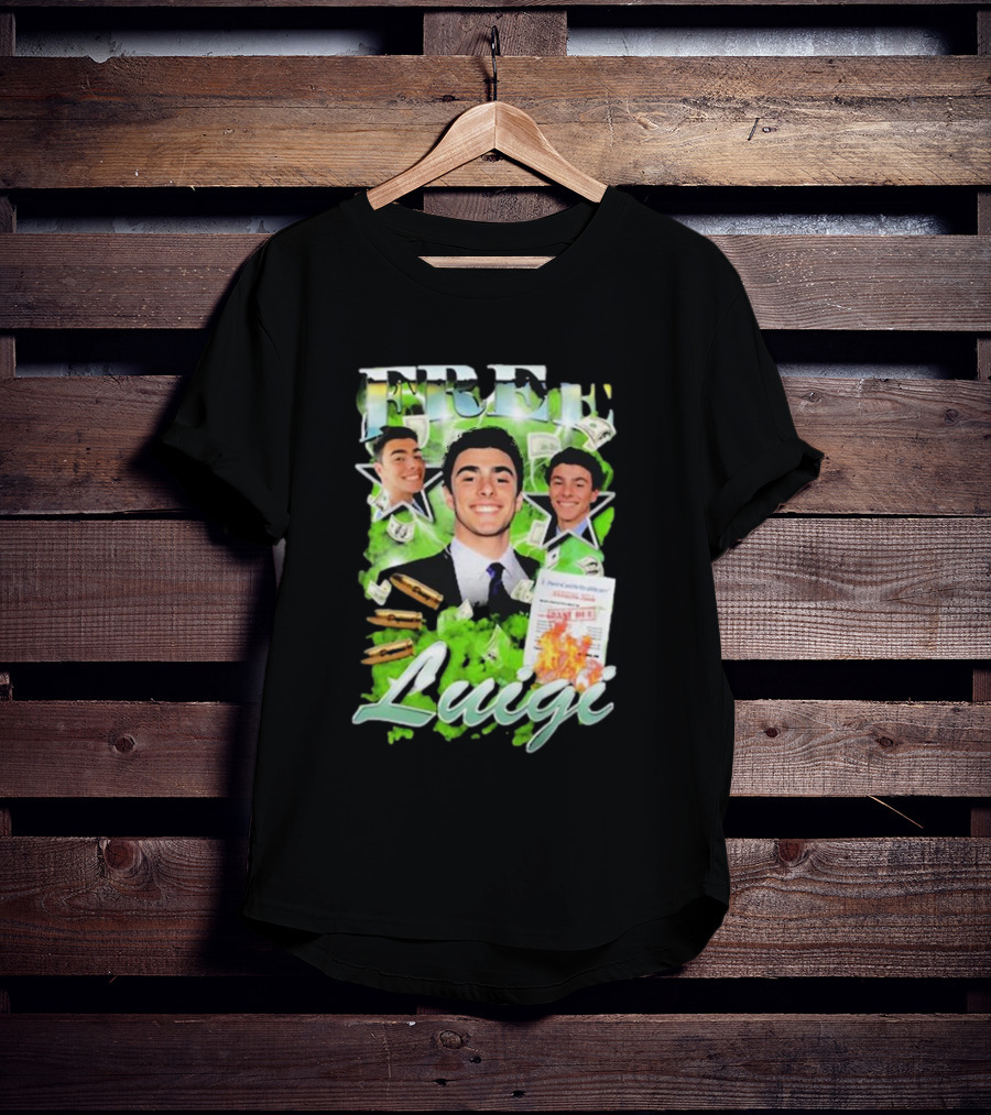 Free Luigi Keiajah Concert Green Money Stars T-Shirt