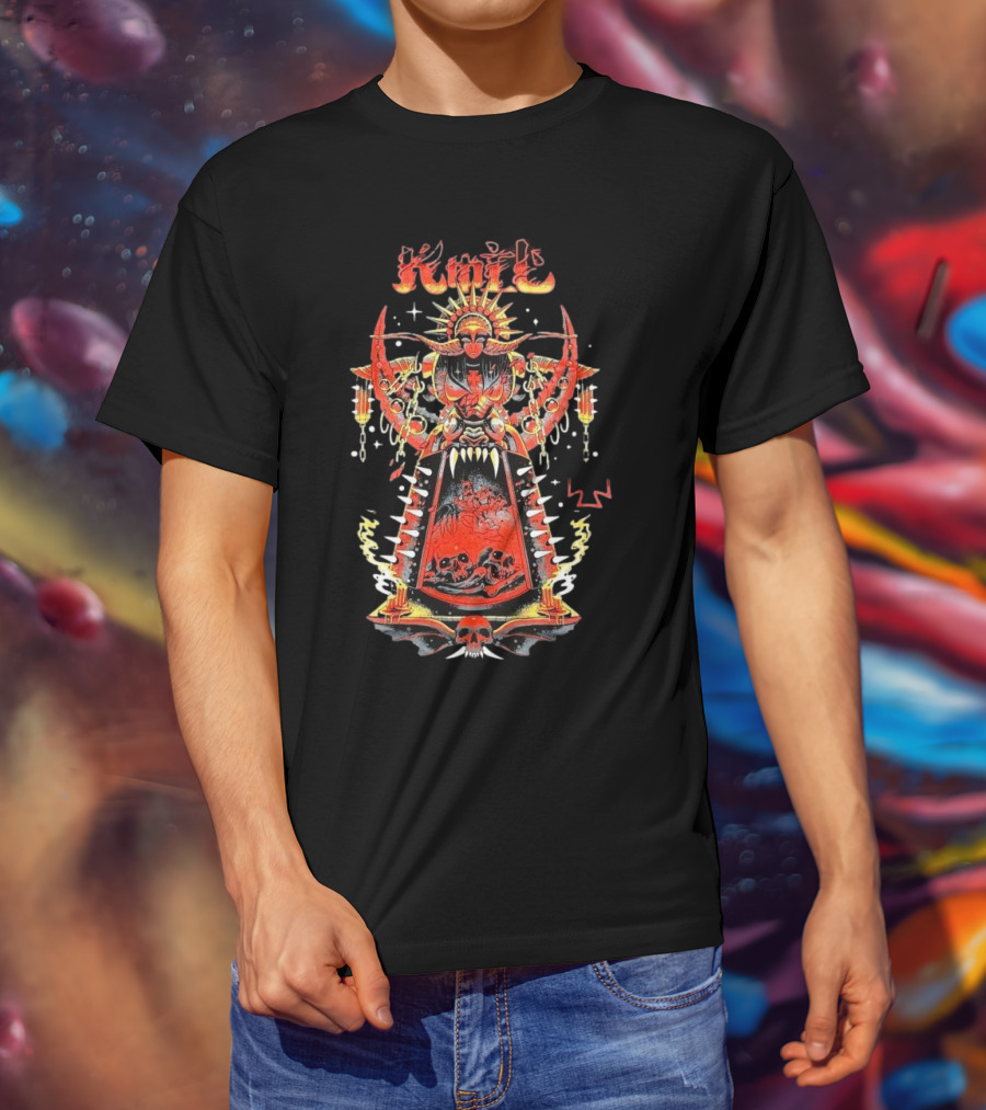 Koil Kenyataan Dalam Dunia Fantasi Gothic Artwork With Skulls And Reaper Imagery T-Shirt