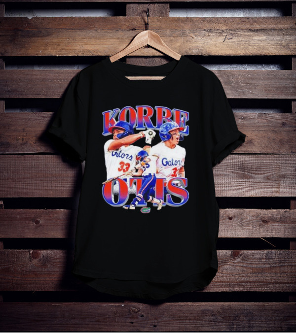 Korbe Otis Florida Gators Softball Player 33 Gators Blue Helmet Collage T-Shirt