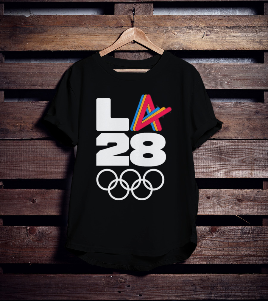 LA 2028 Olympics Multicolor Logo With Rings T-Shirt