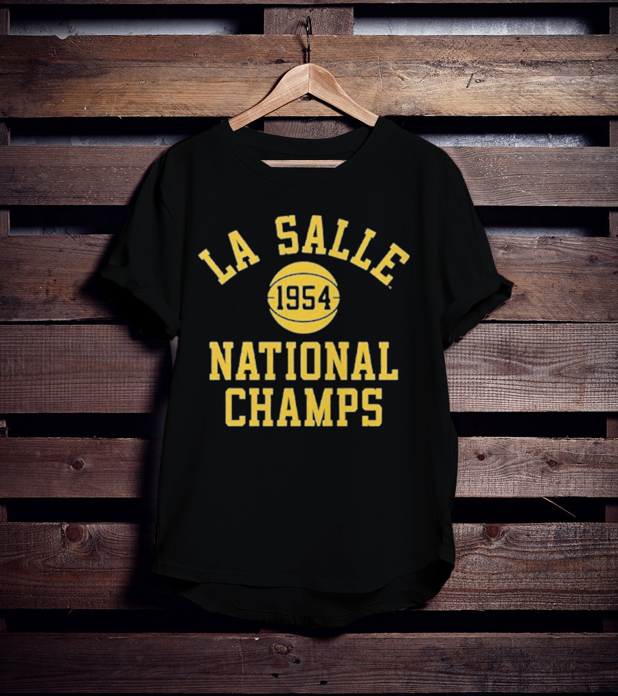 La Salle 1954 Basketball National Champs Retro Sports Arch Text Design T-Shirt
