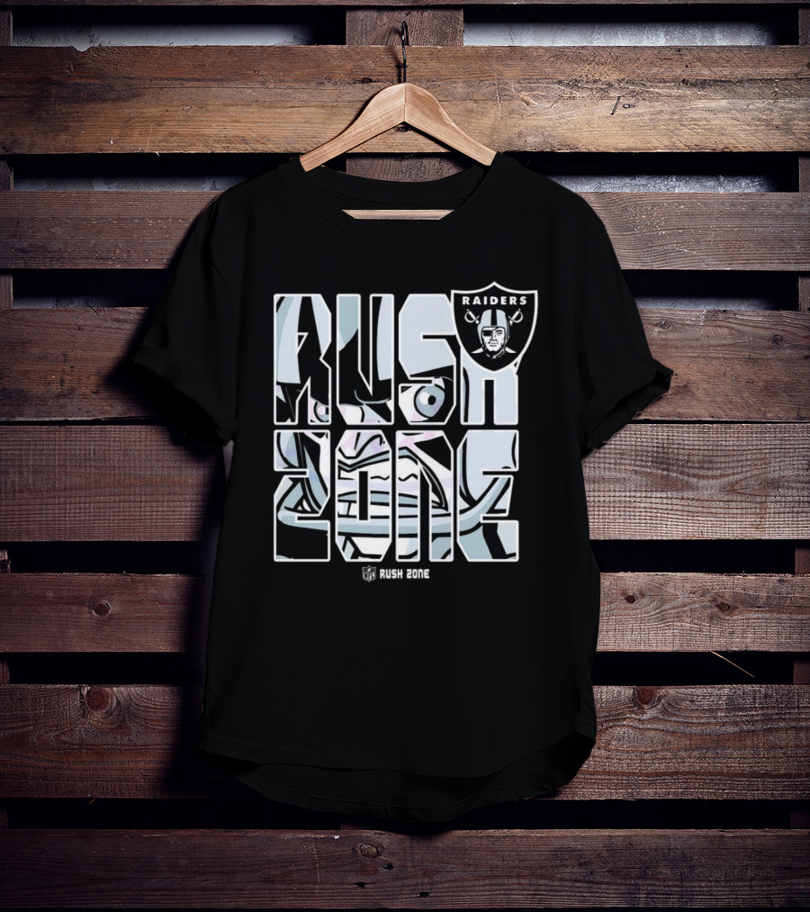 Las Vegas Raiders NFL Rush Zone Cartoon Raiders Shield T-Shirt