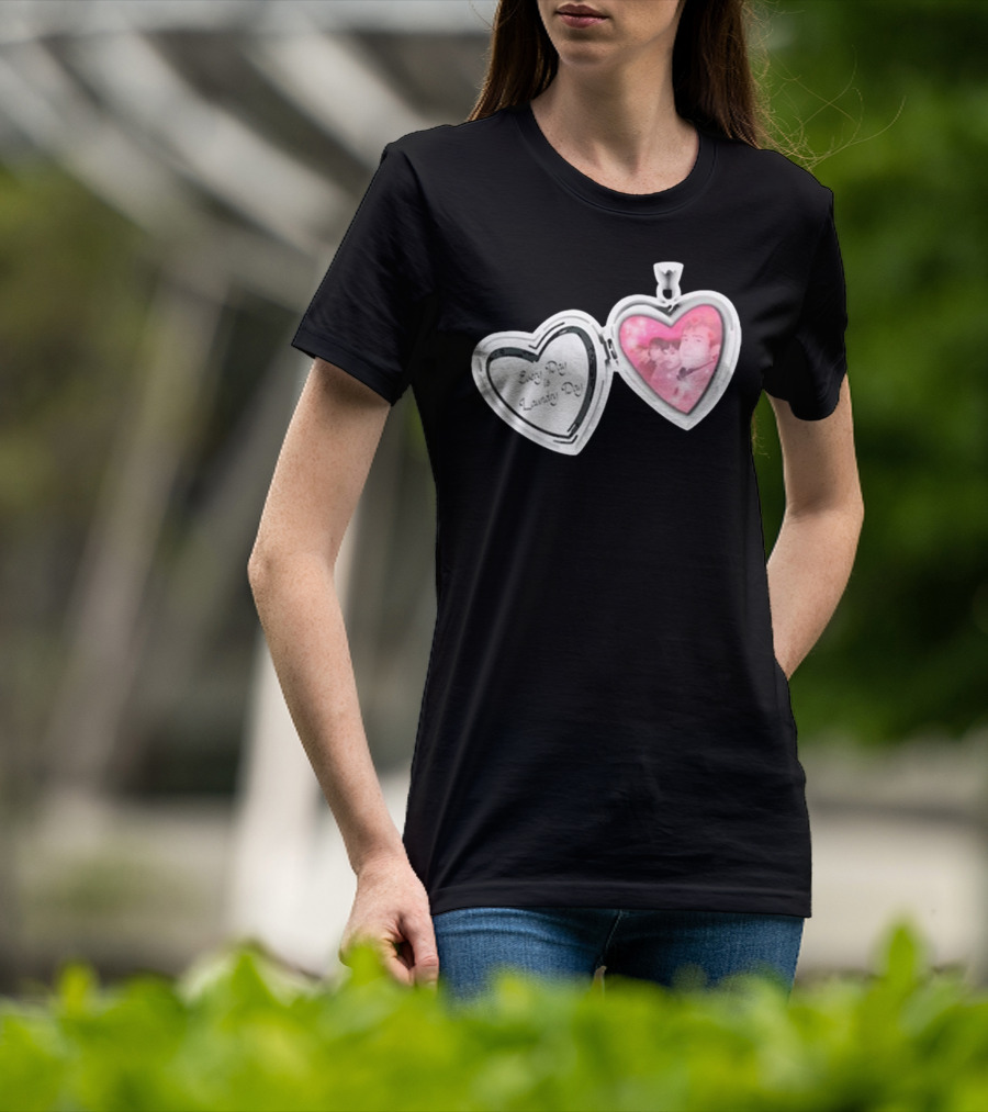 Every Day Laundry Day Heart Locket Pink Photo Charm T-Shirt