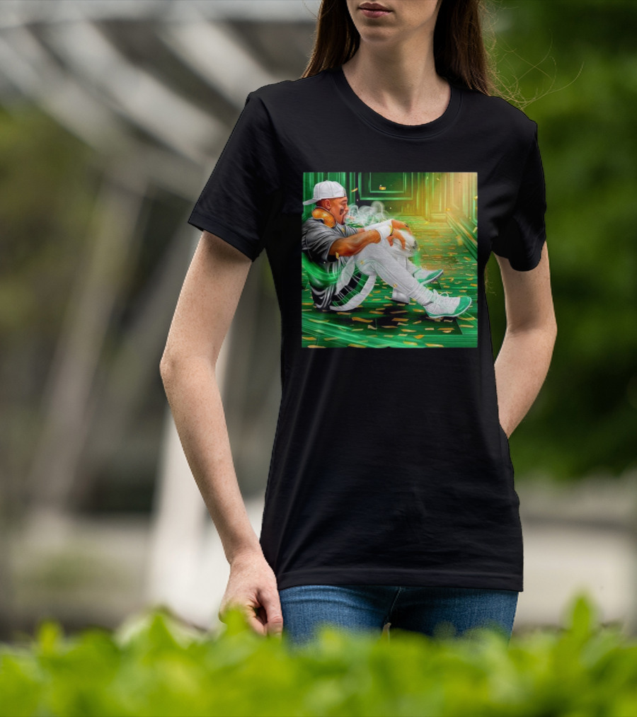 Legendary Jalen Hurts Smoking Cigar MVP Champs Celebration Green Aura T-Shirt