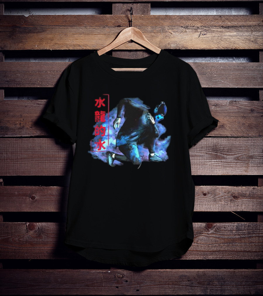 Lin Kuei Armory Icy Water Dragons Masked Figure In Blue Aura T-Shirt