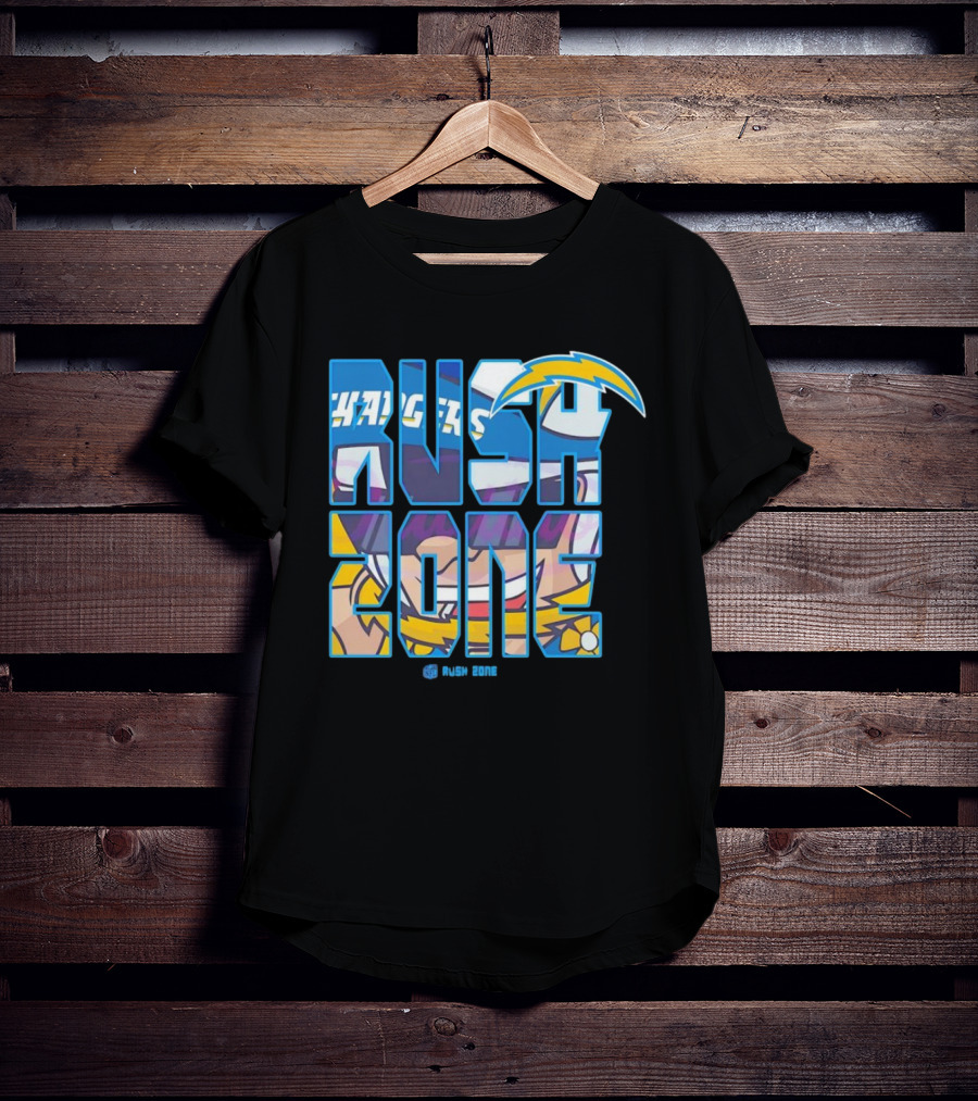Los Angeles Chargers Rush Zone Cartoon Football T-Shirt