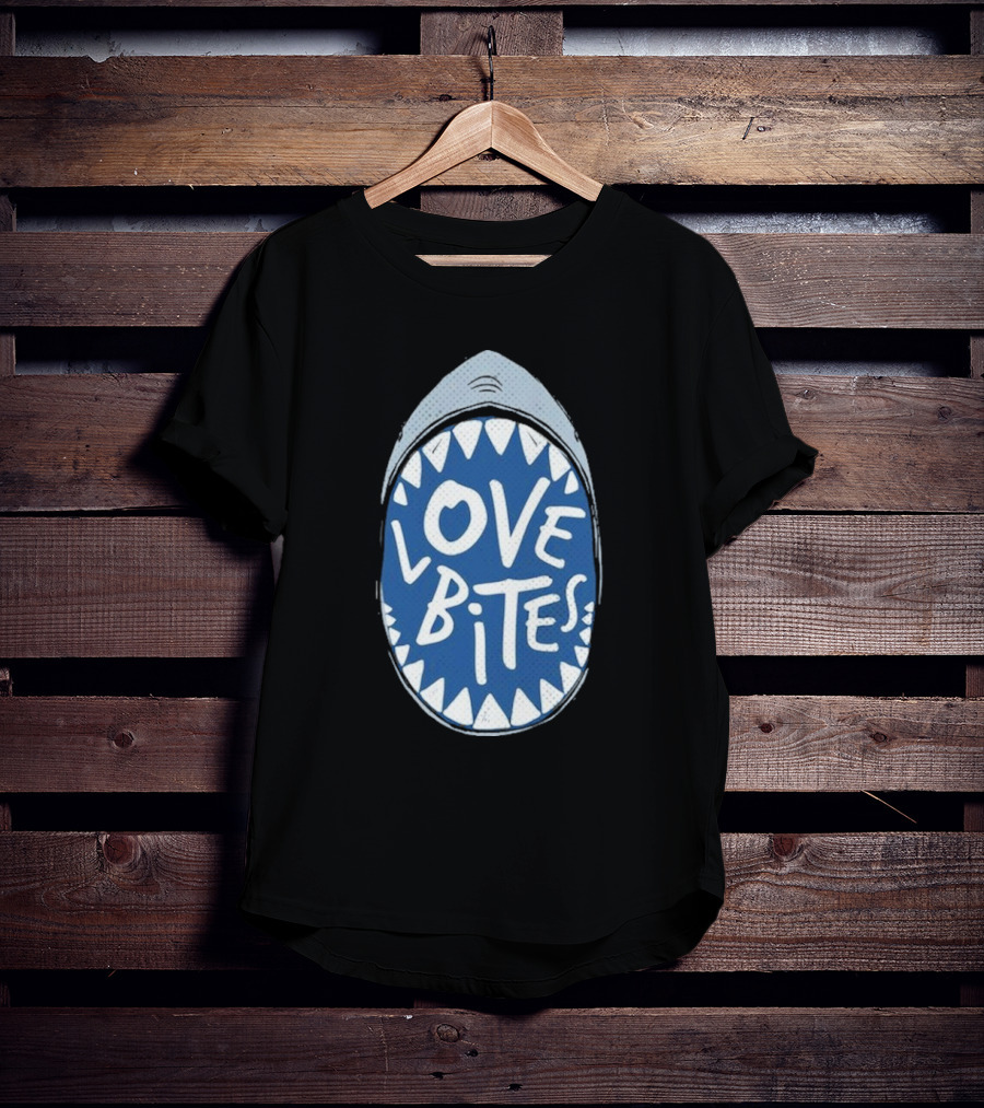 Love Bites Shark Mouth Teeth Graphic T-Shirt