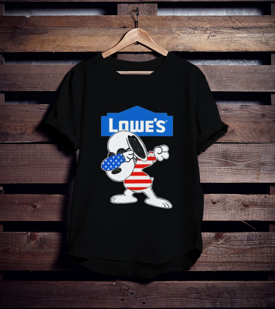 Lowe's Snoopy Dabbing American Flag Outfit T-Shirt