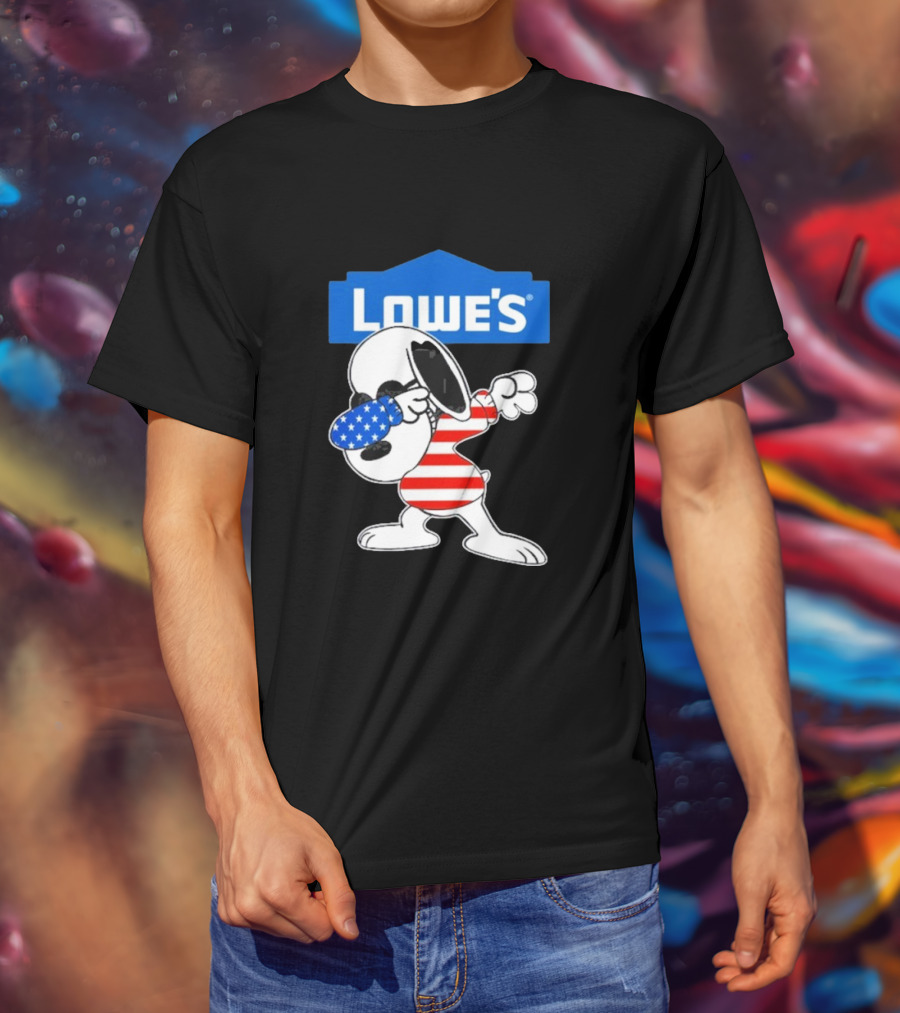 Lowe's Snoopy Dabbing American Flag Outfit T-Shirt