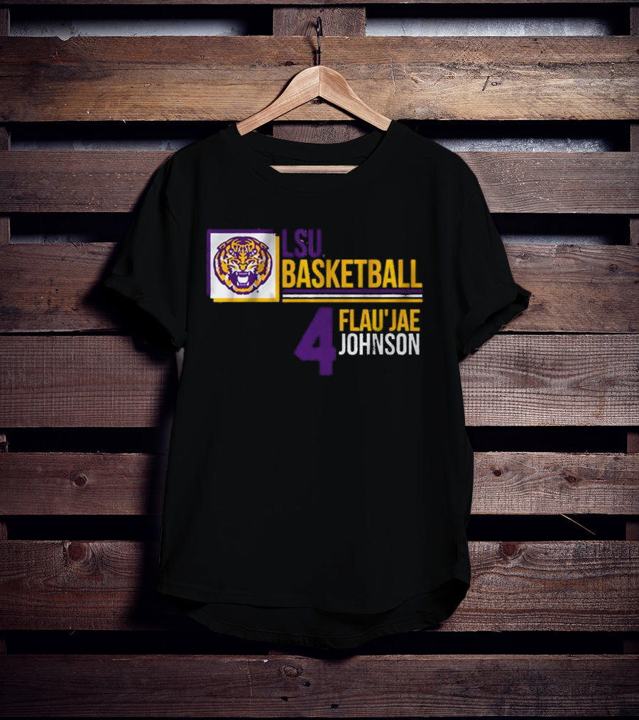 LSU Basketball Flau’Jae Johnson 4 Tiger Logo T-Shirt