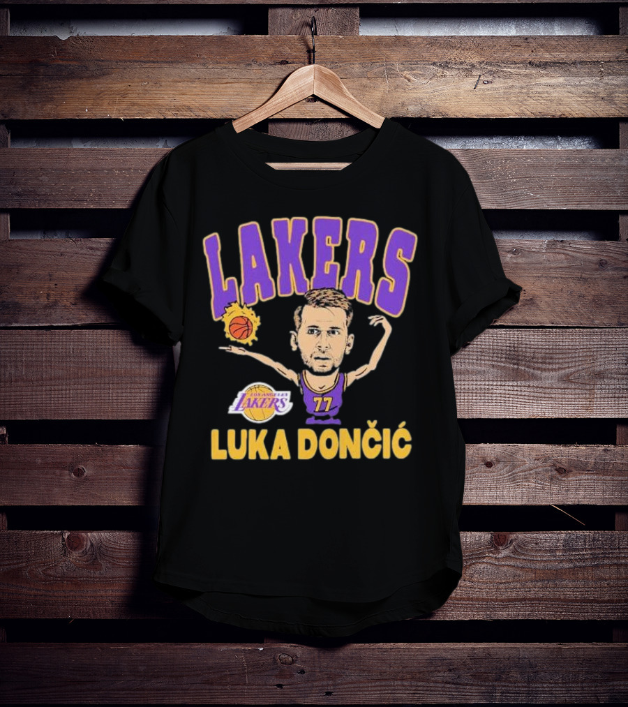 Luka Dončić Los Angeles Lakers Basketball Caricature 77 T-Shirt
