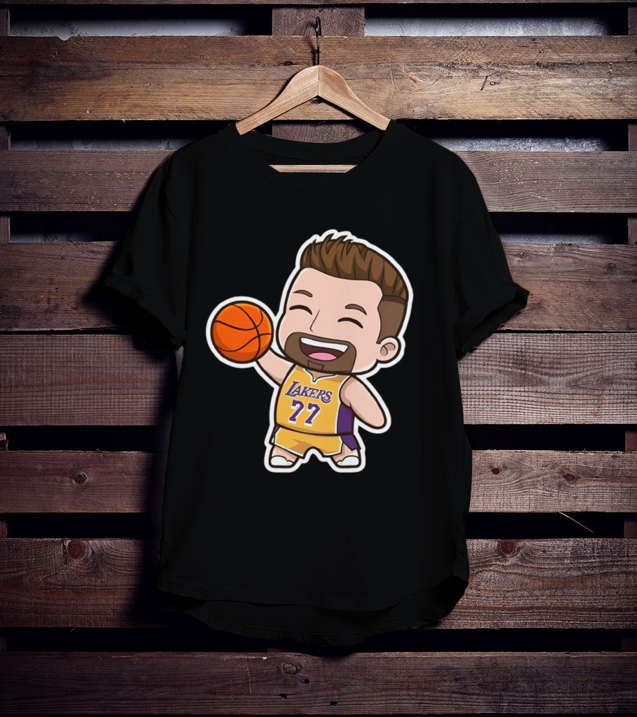 Luka Doncic Lakers 77 Chibi Cartoon Basketball T-Shirt