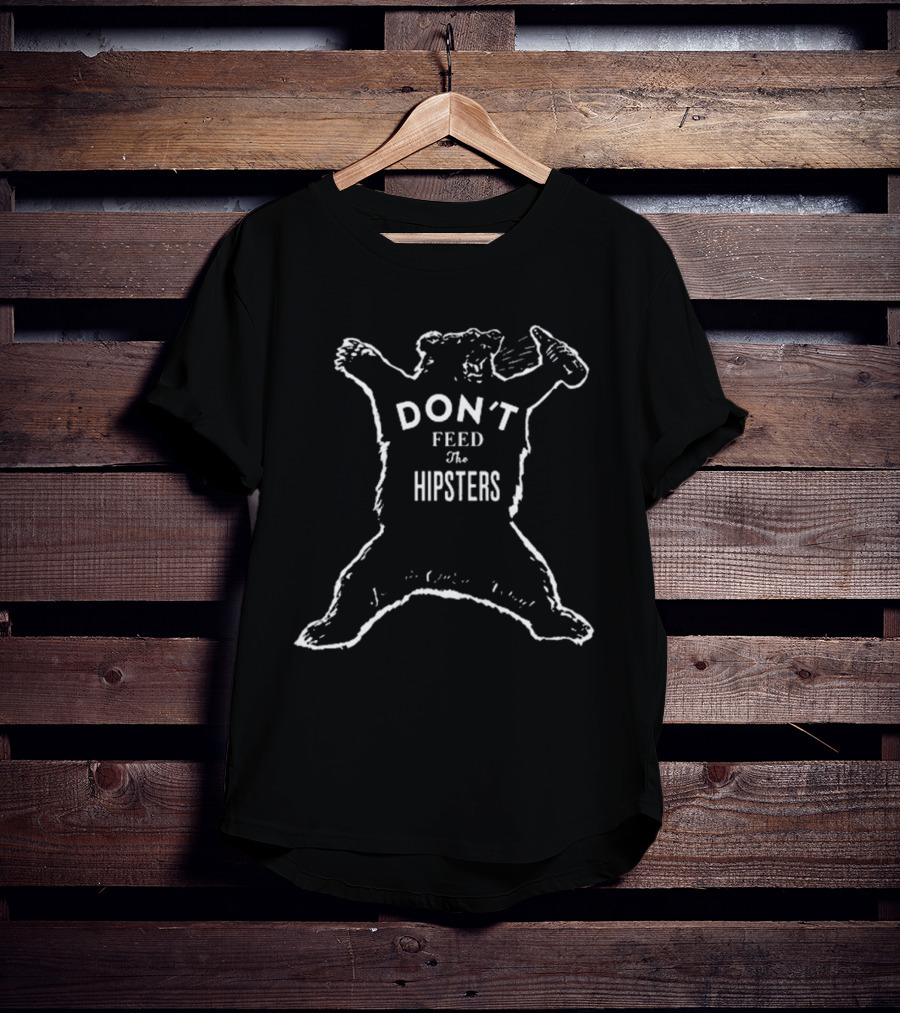 Marjorie Taylor Greene Press Release Parody Don’t Feed The Hipsters Drinking Bear T-Shirt