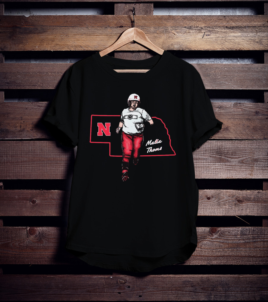 Malia Thoms Nebraska Cornhuskers Softball NCAA 2025 Hometown Hero T-Shirt