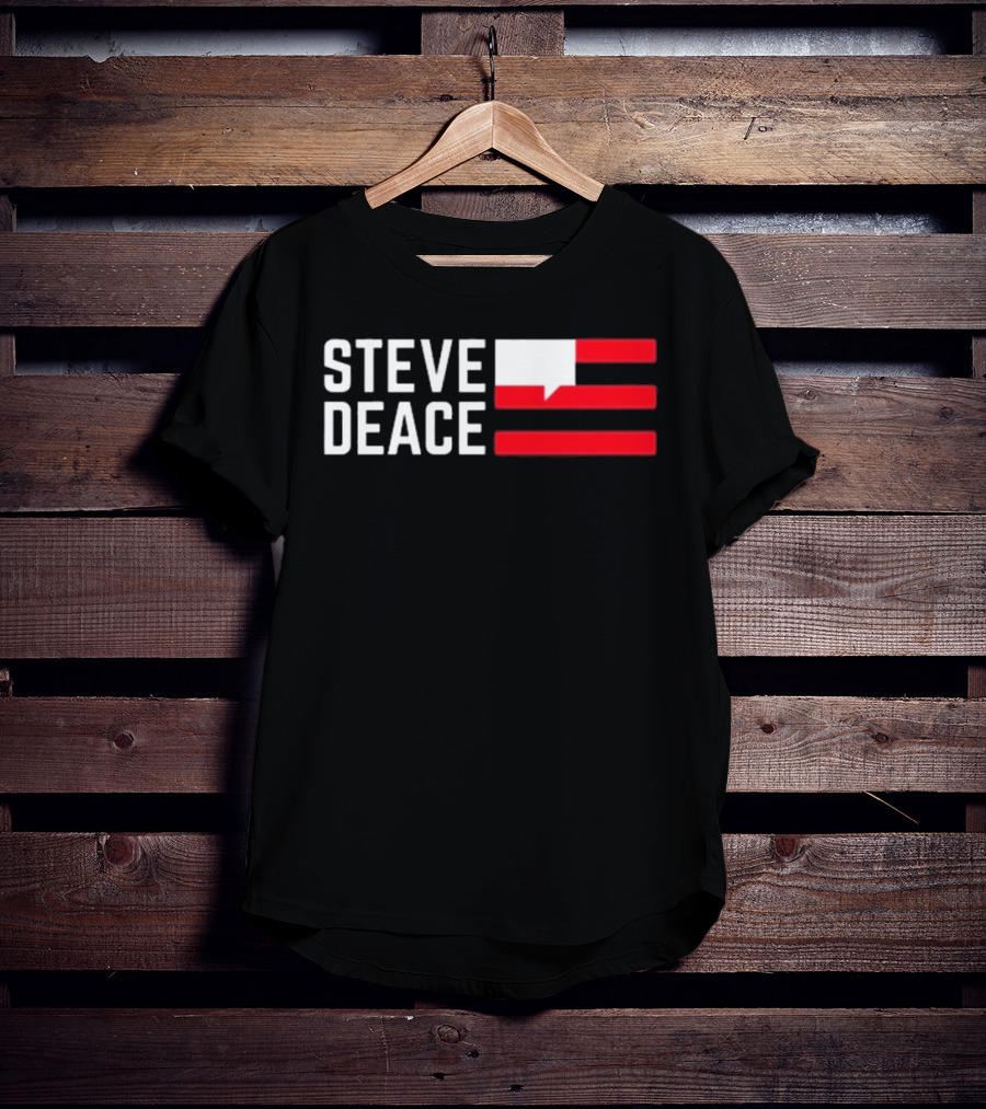 STEVE DEACE Red White Speech Bubble Stripes T-Shirt