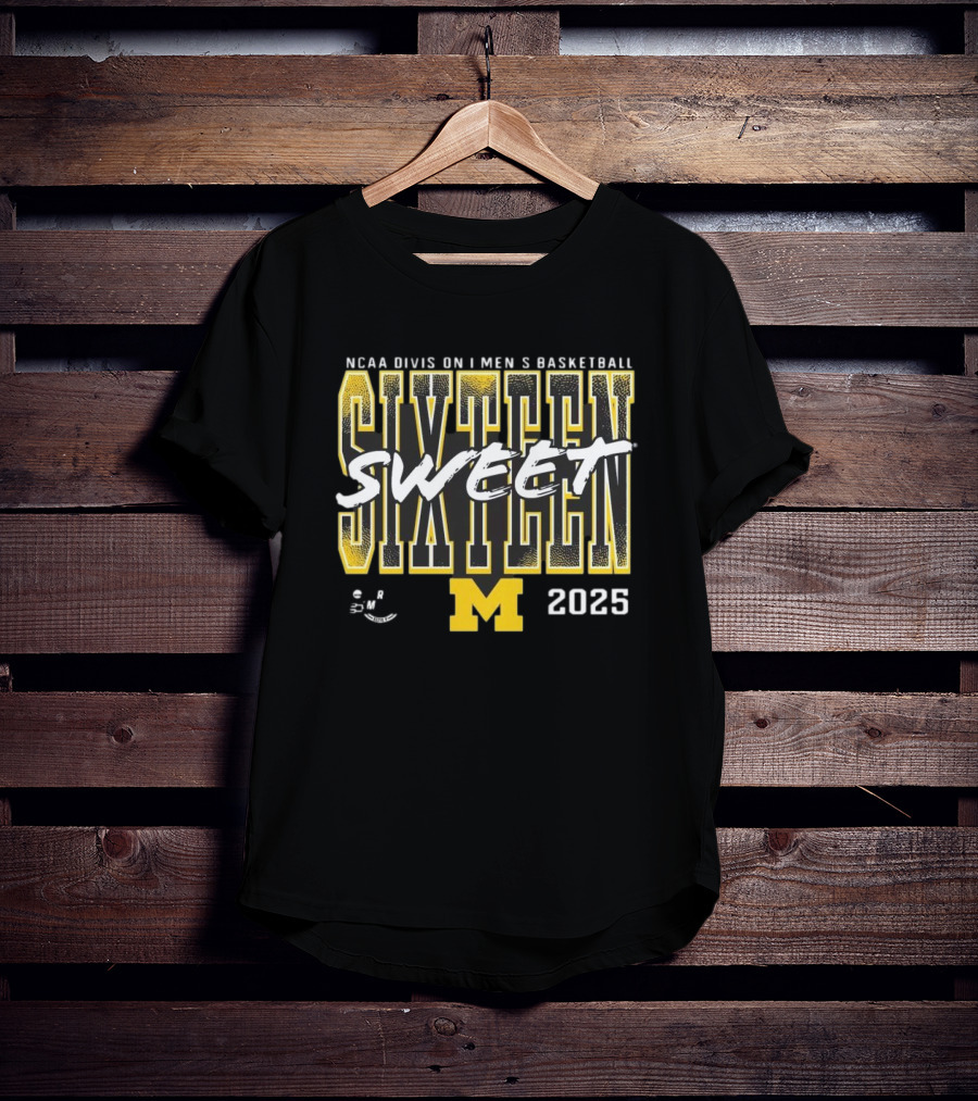 NCAA 2025 Michigan Wolverines Sweet Sixteen Basketball Tournament T-Shirt