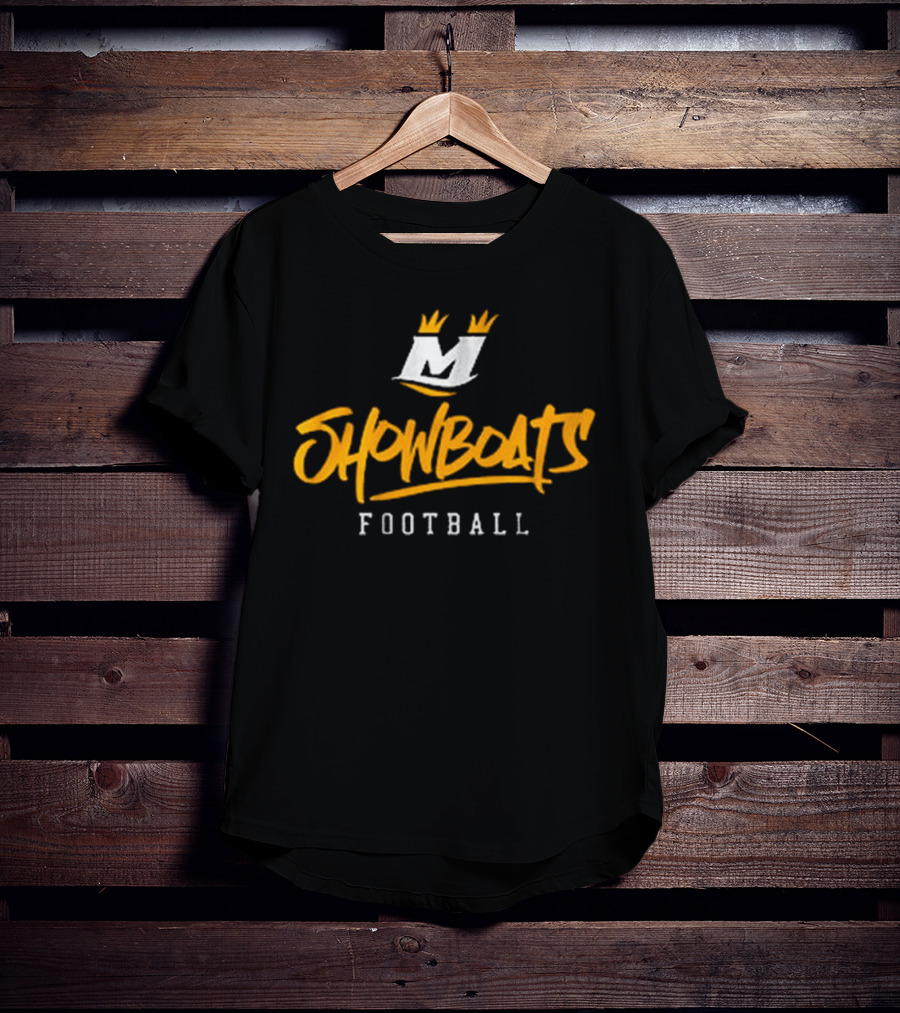 Showboats Football Memphis M Crown Stylized Text T-Shirt