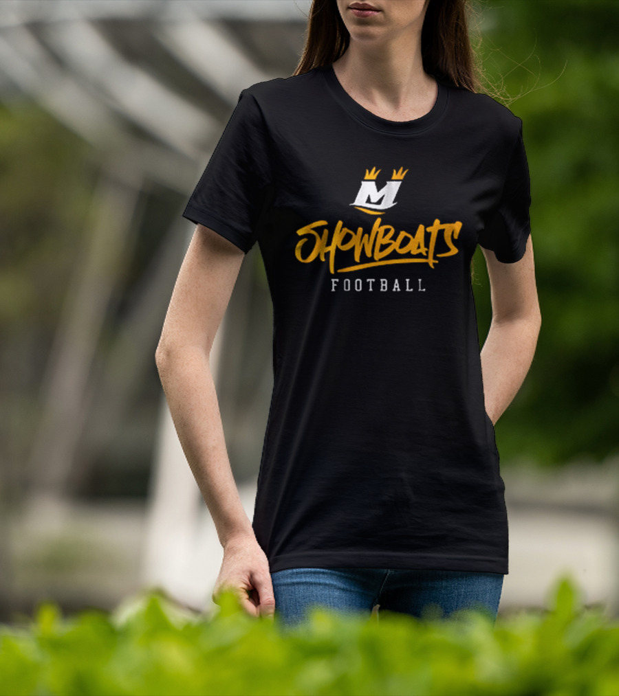 Showboats Football Memphis M Crown Stylized Text T-Shirt
