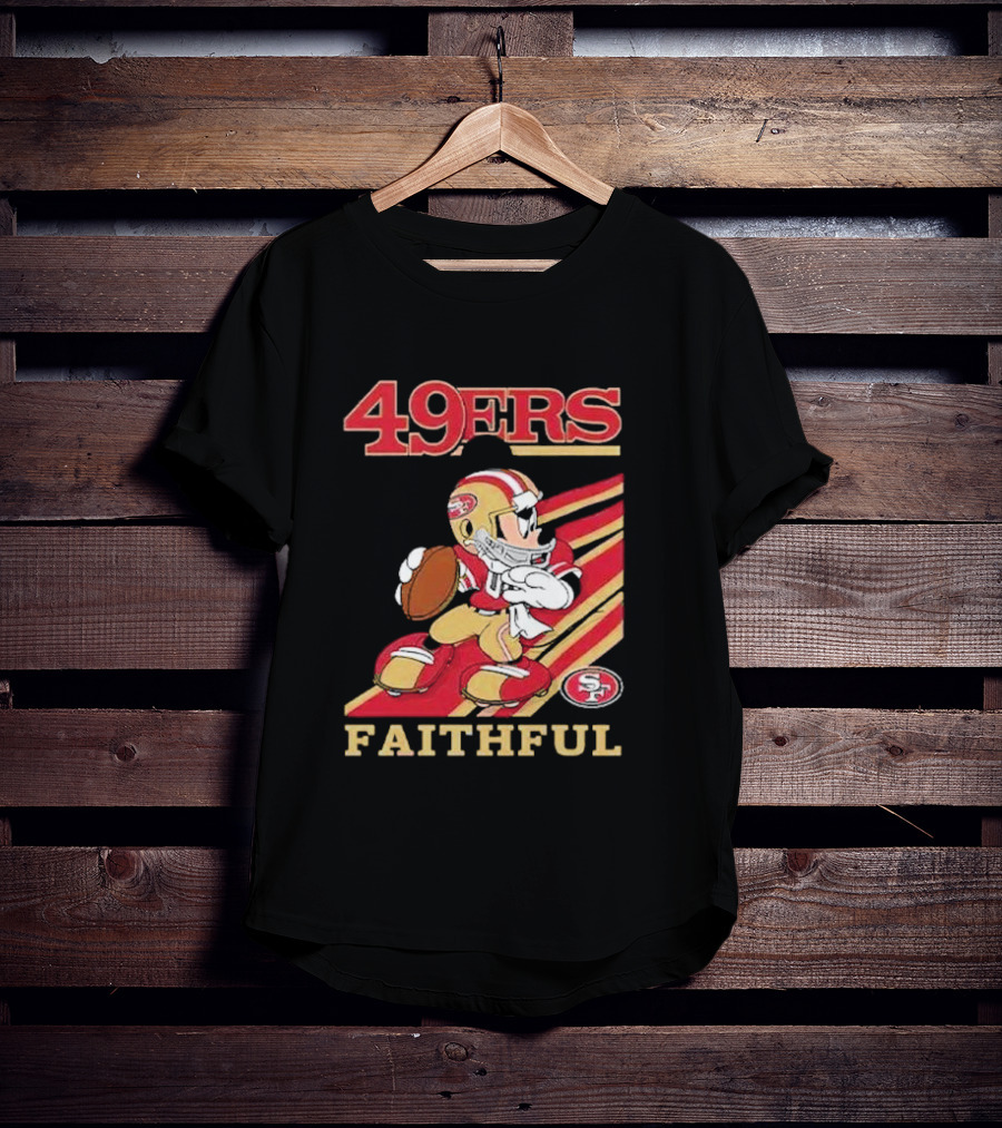 49ers Faithful Mickey Mouse Football Player T-Shirt