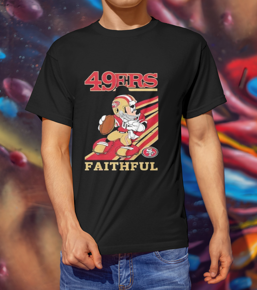 49ers Faithful Mickey Mouse Football Player T-Shirt