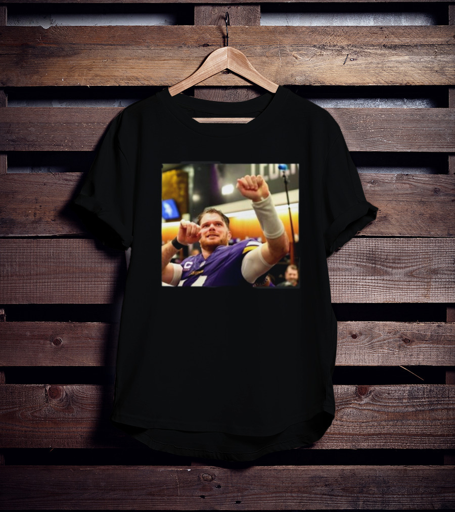 Minnesota Vikings Locker Room Celebration NFL Sam Darnold Insight T-Shirt