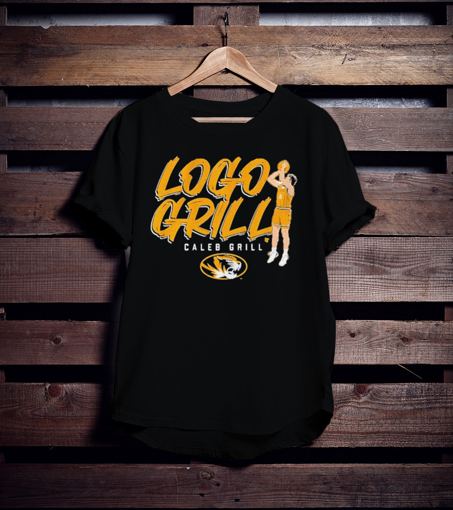 Logo Grill Caleb Grill Missouri Basketball Player Shooting Tiger Emblem T-Shirt