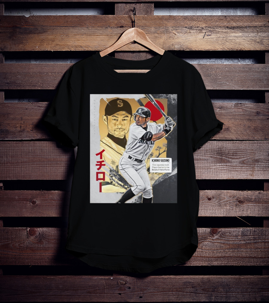 Ichiro Suzuki Seattle Mariners First Japanese-Born Player Elected To Baseball Hall Of Fame Red Sun T-Shirt
