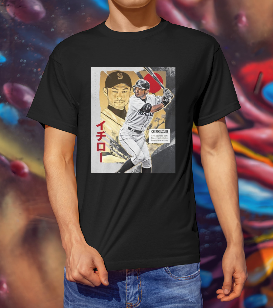 Ichiro Suzuki Seattle Mariners First Japanese-Born Player Elected To Baseball Hall Of Fame Red Sun T-Shirt