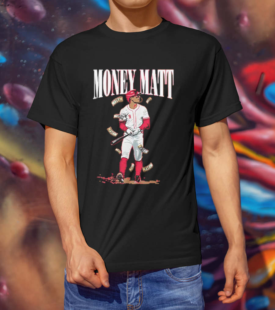 Money Matt McLain Red Baseball Player Icon T-Shirt