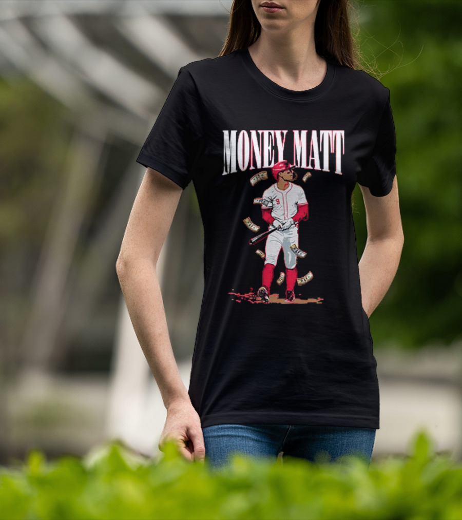 Money Matt McLain Red Baseball Player Icon T-Shirt