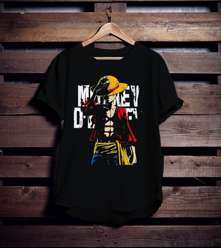 Monkey D Luffy One Piece Anime Character Iconic Straw Hat Pirate Outfit T-Shirt